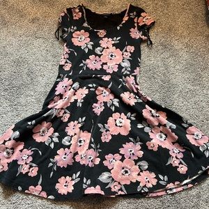 Aeropostale black and pink floral dress size small